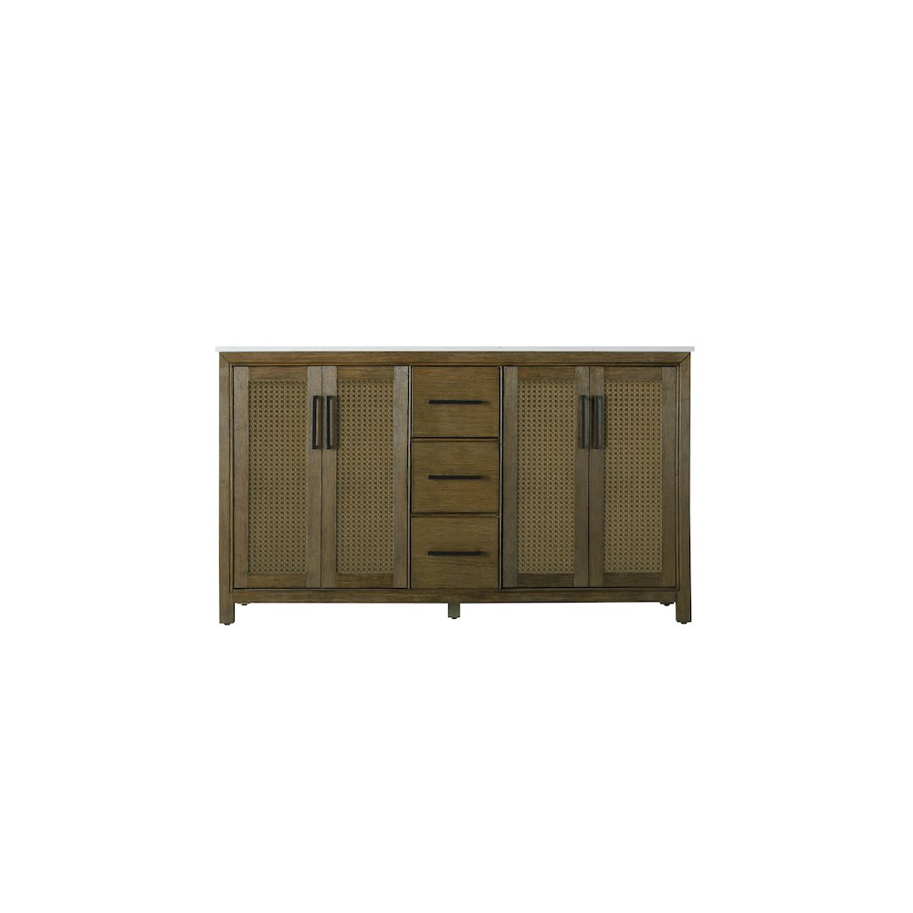 60 Inch Double Bathroom Vanity In Hazel Oak. Picture 5