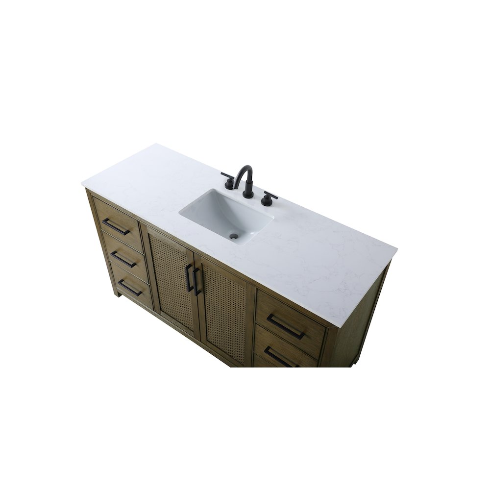 60 Inch Single Bathroom Vanity In Hazel Oak. Picture 8