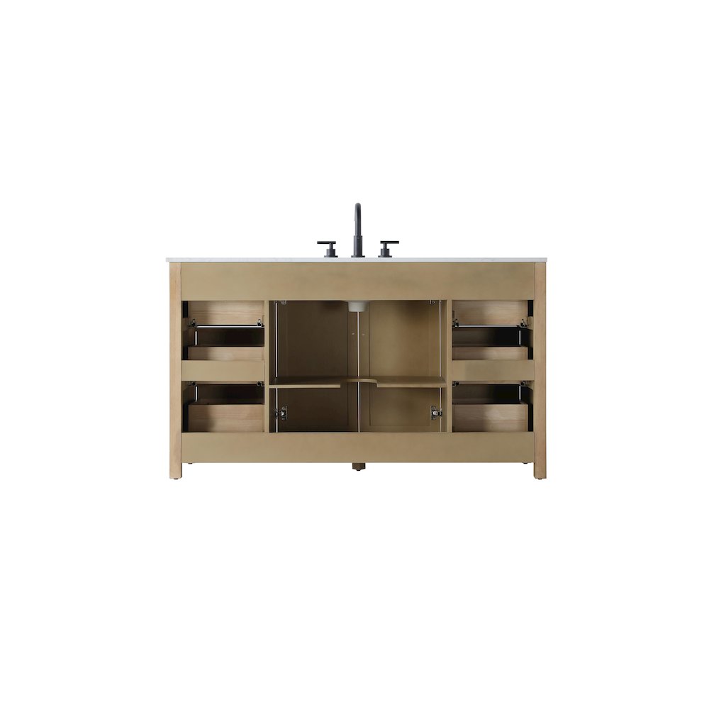 60 Inch Single Bathroom Vanity In Linen Oak. Picture 12