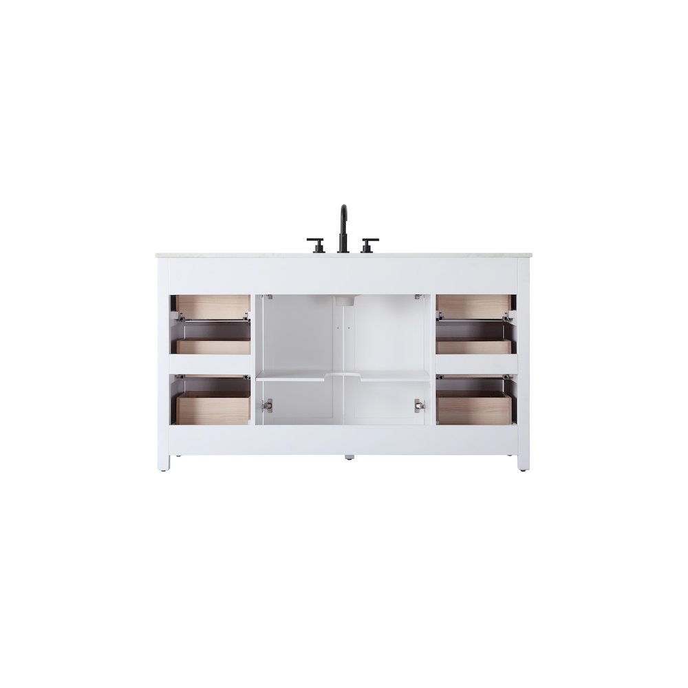 60 Inch Single Bathroom Vanity In White. Picture 12