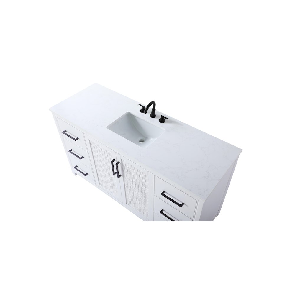 60 Inch Single Bathroom Vanity In White. Picture 8