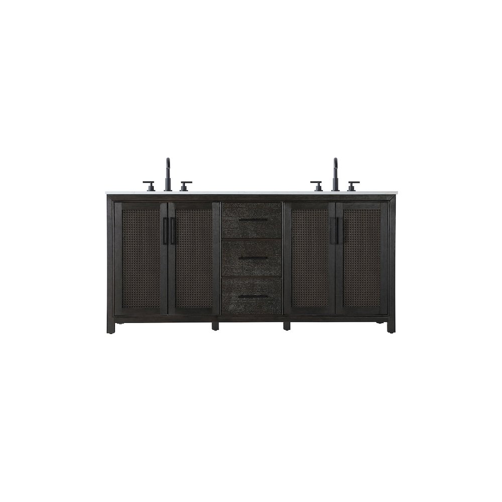 72 Inch Double Bathroom Vanity In Chocolate Oak. Picture 1