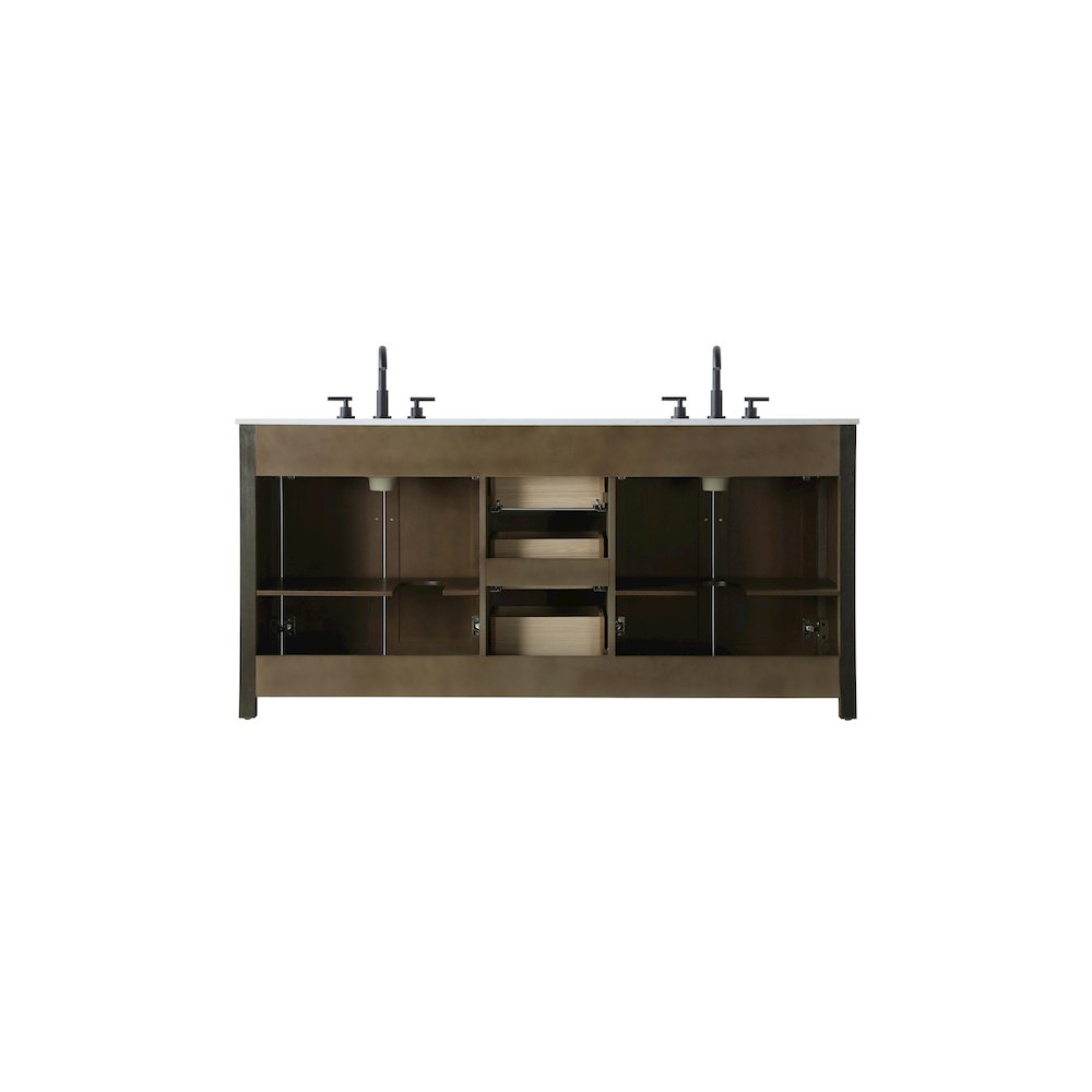 72 Inch Double Bathroom Vanity In Chocolate Oak. Picture 12