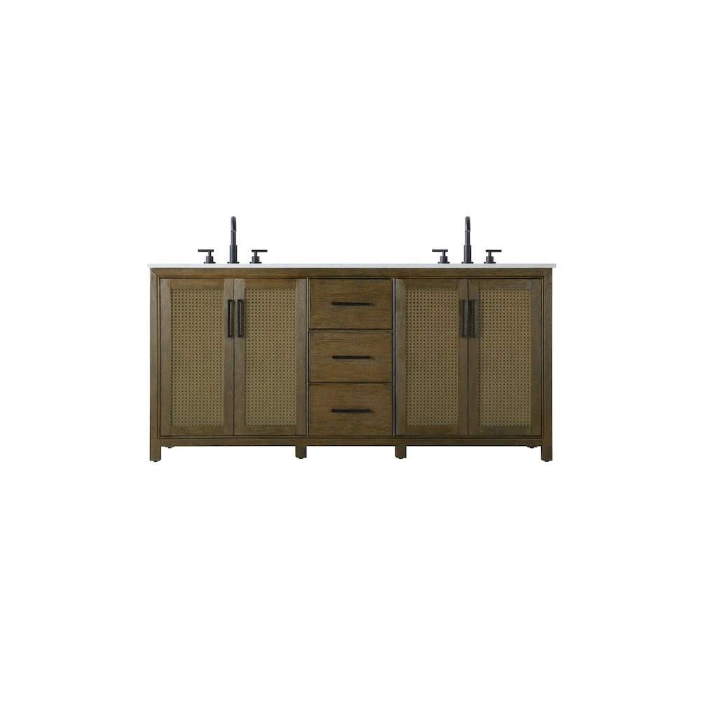 72  Inch Double Bathroom Vanity In Hazel Oak. Picture 1