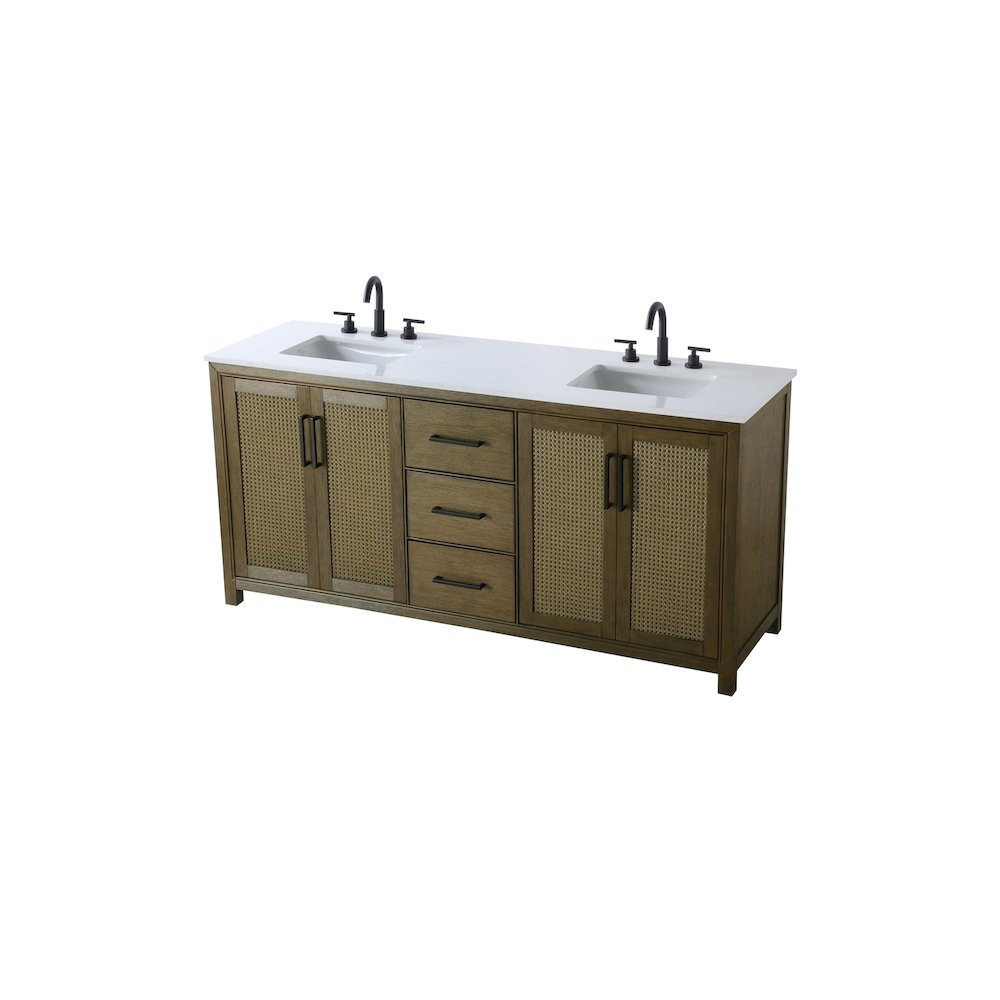 72  Inch Double Bathroom Vanity In Hazel Oak. Picture 6