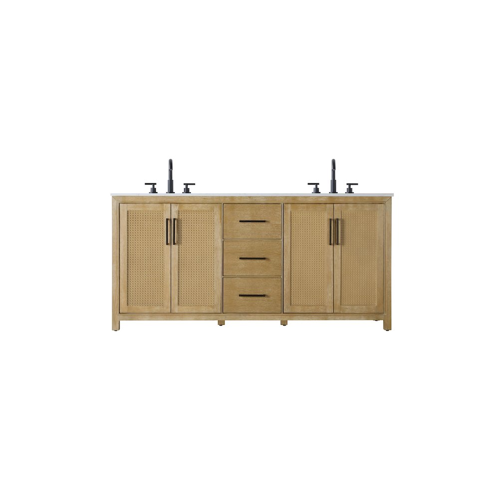 72  Inch Double Bathroom Vanity In Linen Oak. Picture 1