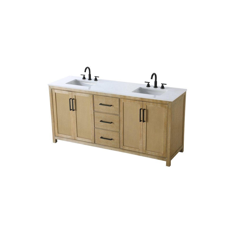72  Inch Double Bathroom Vanity In Linen Oak. Picture 6
