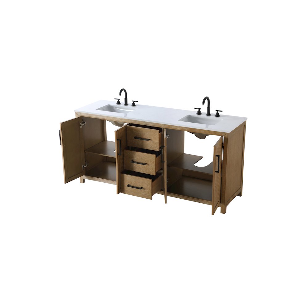 72  Inch Double Bathroom Vanity In Linen Oak. Picture 7