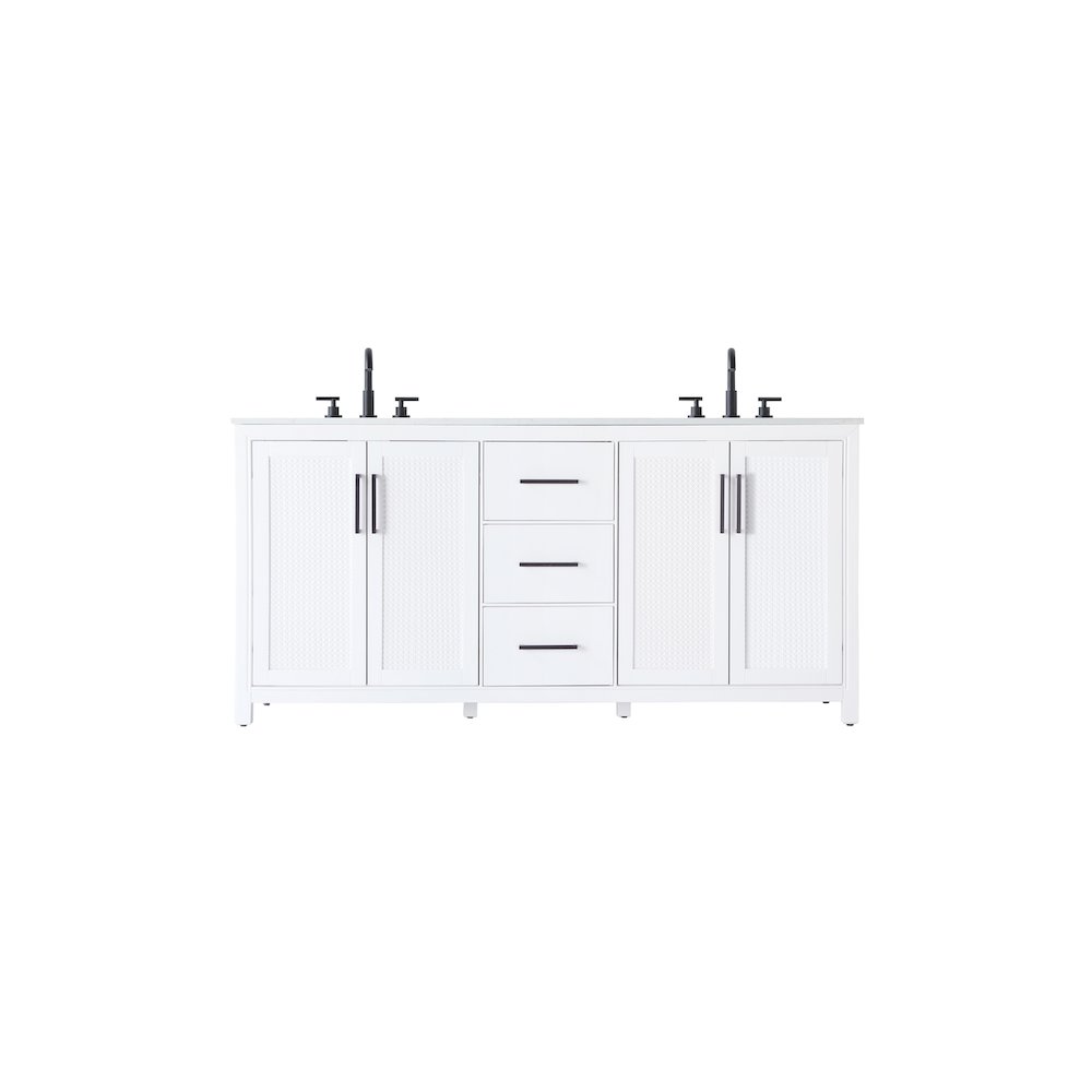 72 Inch Double Bathroom Vanity In White. Picture 1