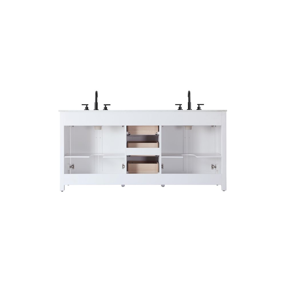 72 Inch Double Bathroom Vanity In White. Picture 12