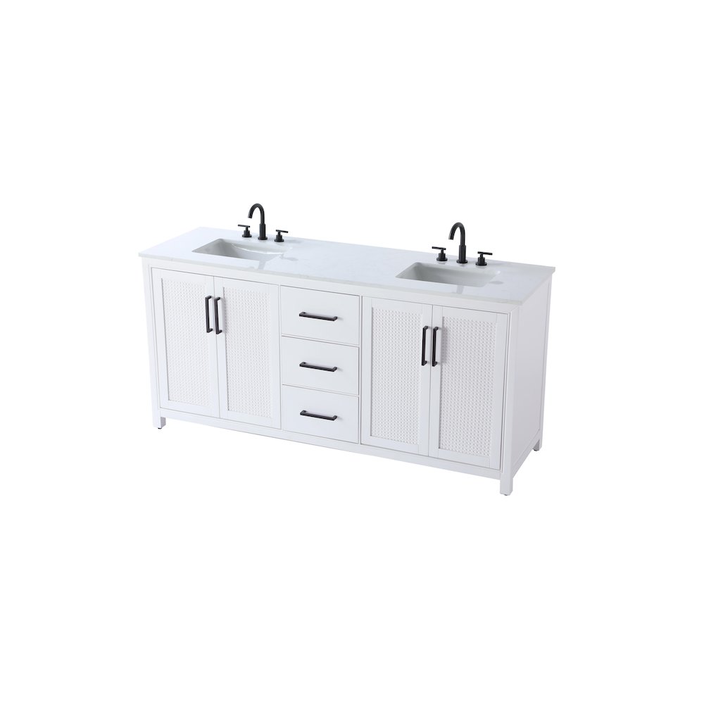 72 Inch Double Bathroom Vanity In White. Picture 6