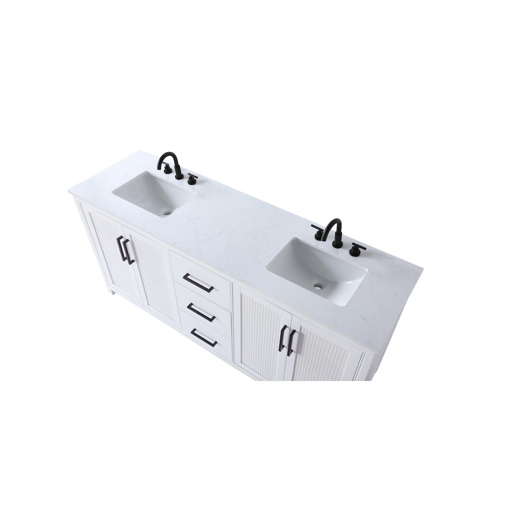 72 Inch Double Bathroom Vanity In White. Picture 8