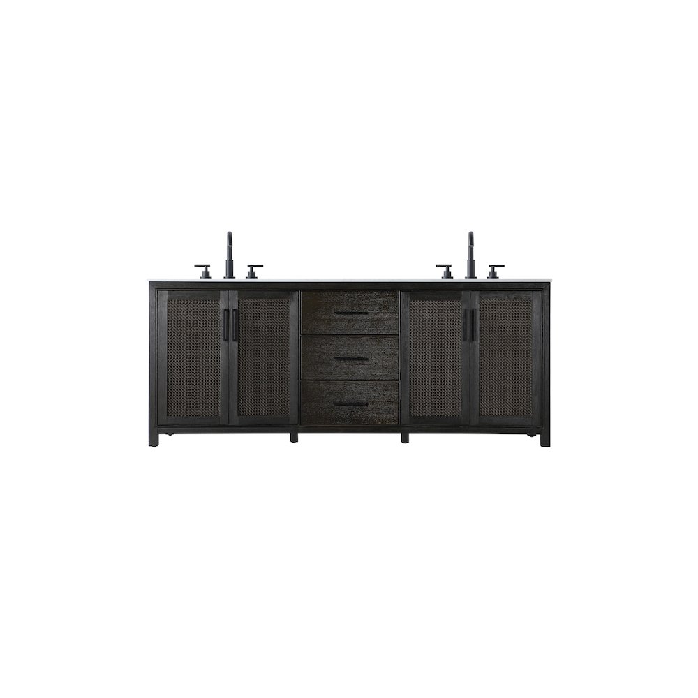 84 Inch Double Bathroom Vanity In Chocolate Oak. Picture 1