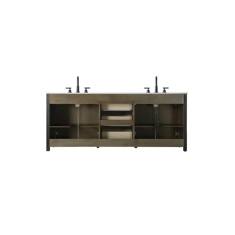 84 Inch Double Bathroom Vanity In Chocolate Oak. Picture 12