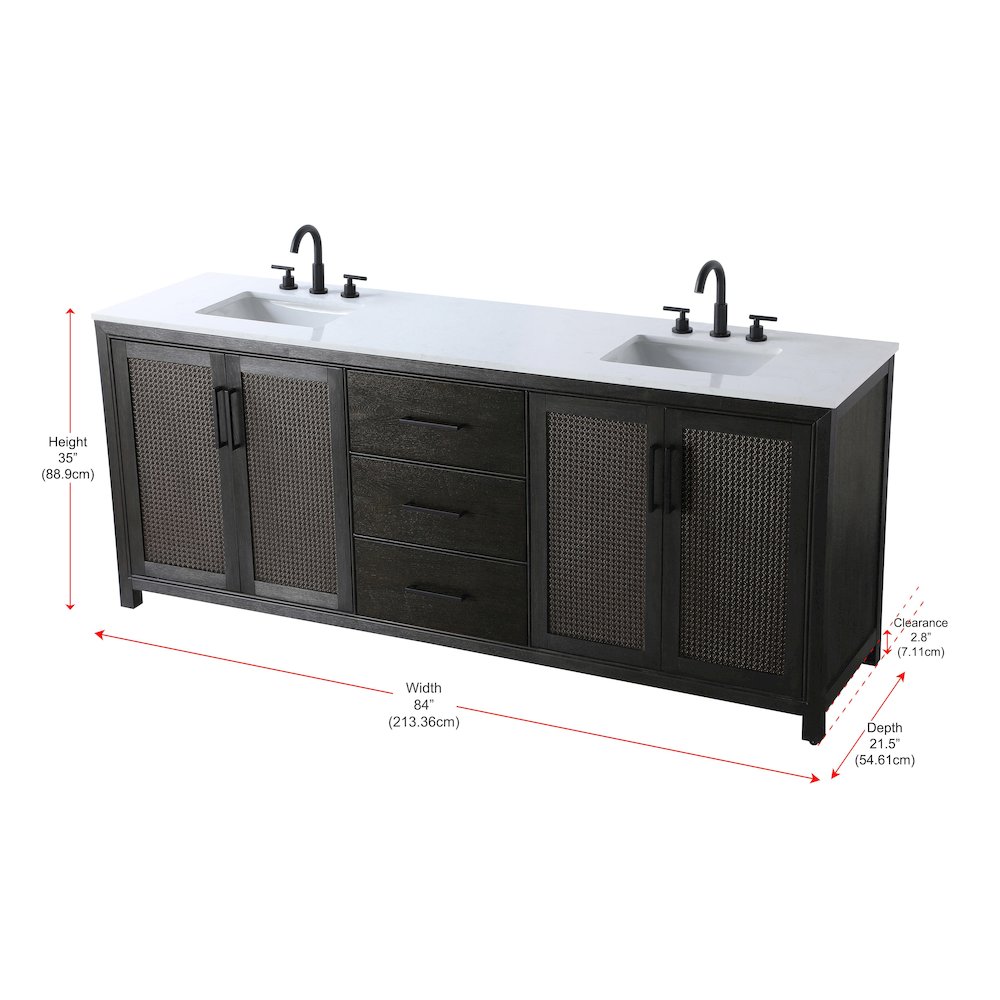 84 Inch Double Bathroom Vanity In Chocolate Oak. Picture 13