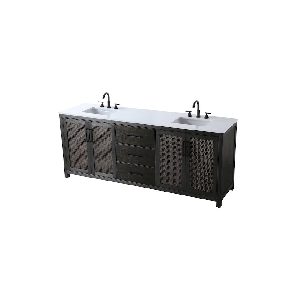 84 Inch Double Bathroom Vanity In Chocolate Oak. Picture 6
