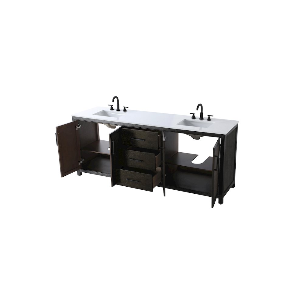 84 Inch Double Bathroom Vanity In Chocolate Oak. Picture 7