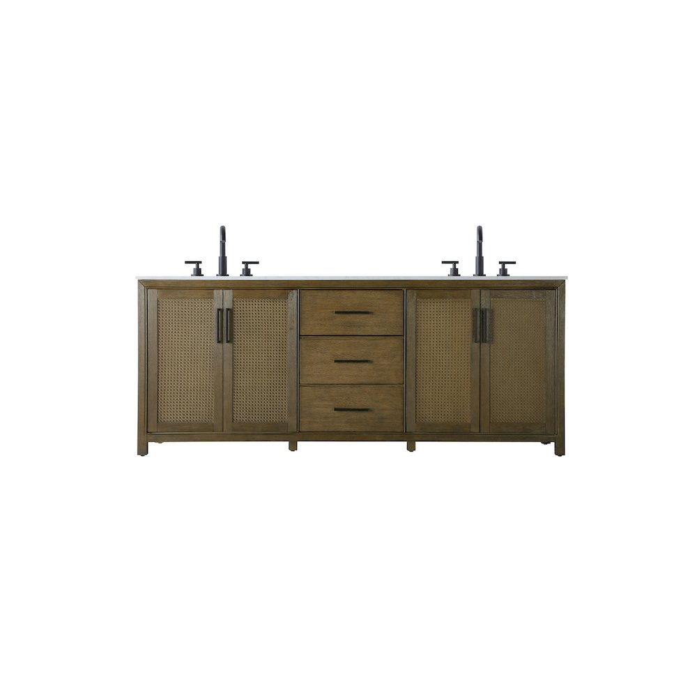 84 Inch Double Bathroom Vanity In Hazel Oak. Picture 1