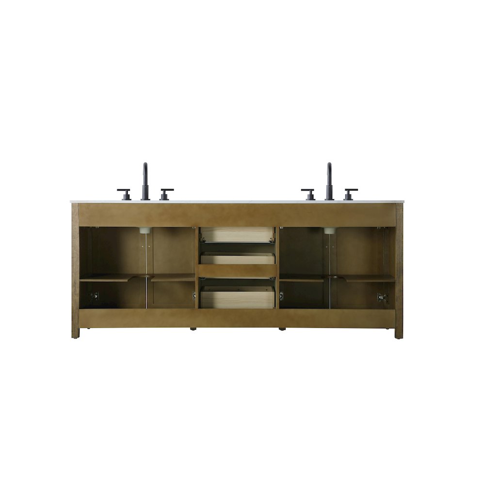 84 Inch Double Bathroom Vanity In Hazel Oak. Picture 12