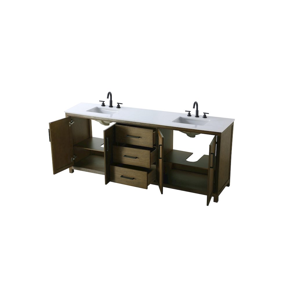 84 Inch Double Bathroom Vanity In Hazel Oak. Picture 7