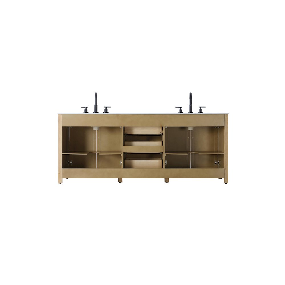 84 Inch Double Bathroom Vanity In Linen Oak. Picture 12