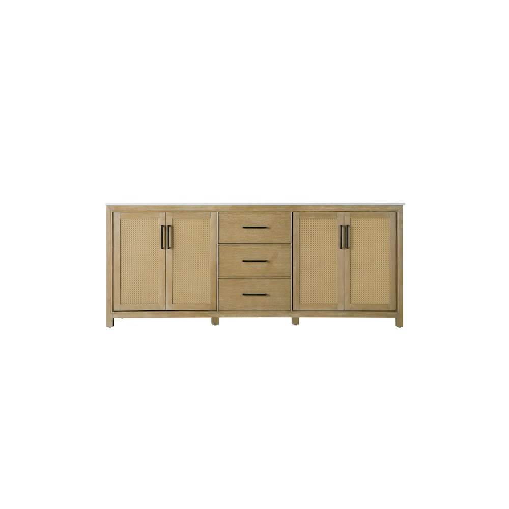 84 Inch Double Bathroom Vanity In Linen Oak. Picture 5