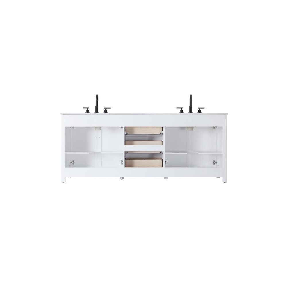 84 Inch Double Bathroom Vanity In White. Picture 12