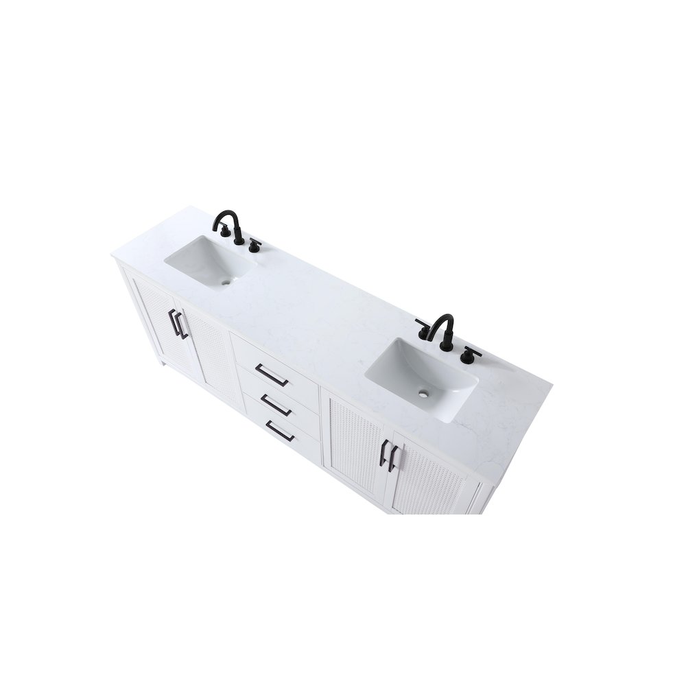84 Inch Double Bathroom Vanity In White. Picture 8