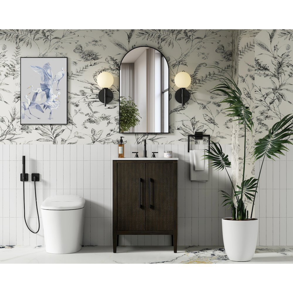24 inch Single Bathroom Vanity in Chocolate Oak. Picture 4