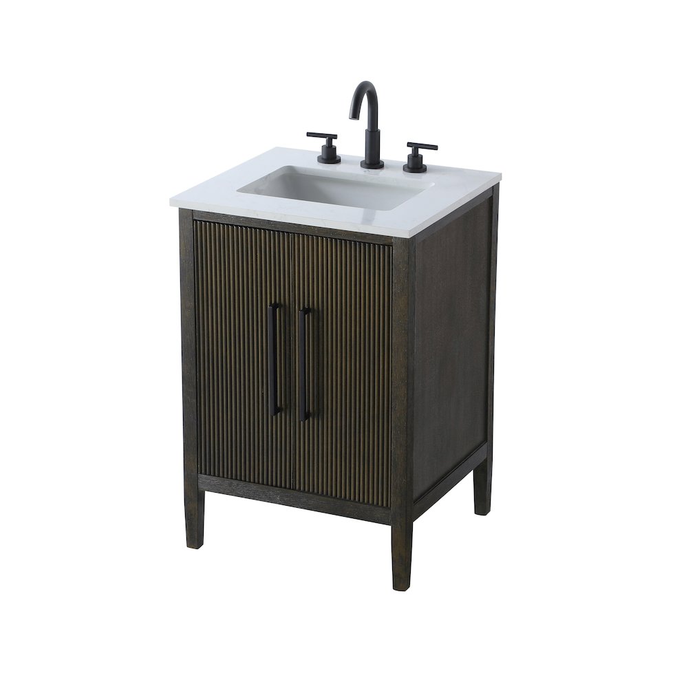 24 inch Single Bathroom Vanity in Chocolate Oak. Picture 6