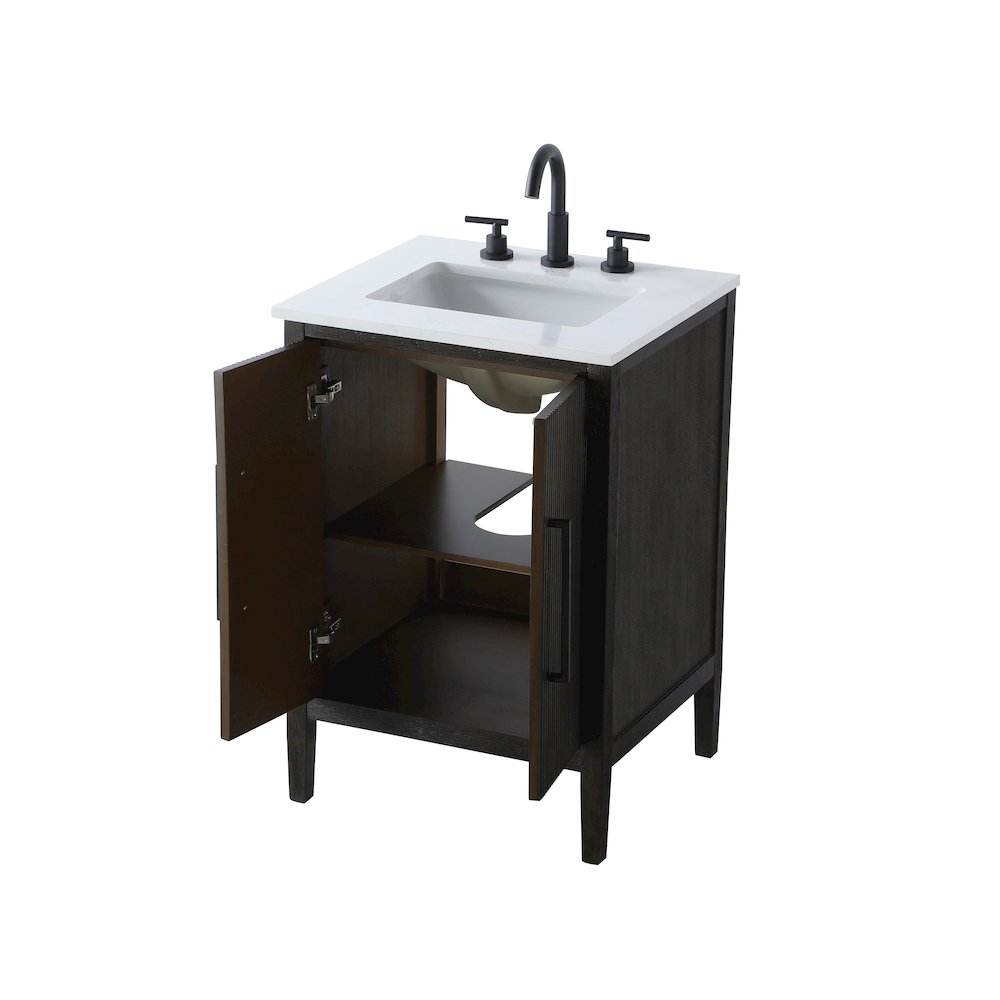 24 inch Single Bathroom Vanity in Chocolate Oak. Picture 7