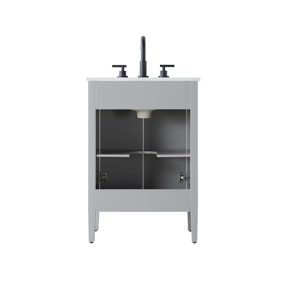 24 inch Single Bathroom Vanity in Grey. Picture 12