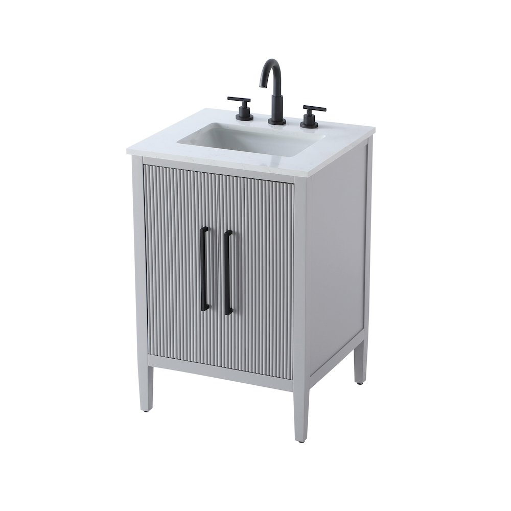24 inch Single Bathroom Vanity in Grey. Picture 6