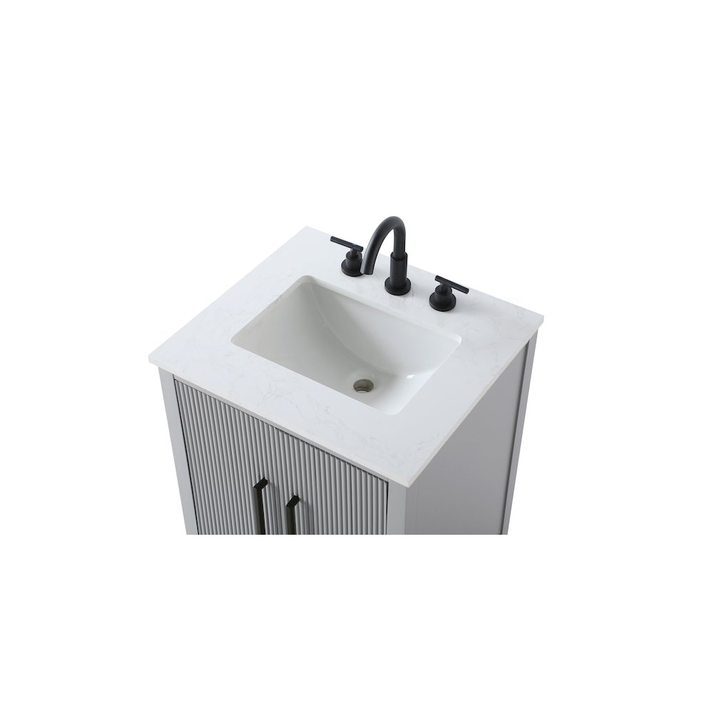 24 inch Single Bathroom Vanity in Grey. Picture 8