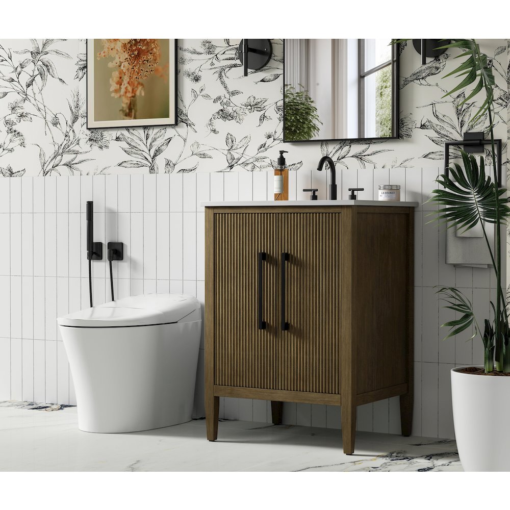 24 inch Single Bathroom Vanity in Hazel Oak. Picture 3