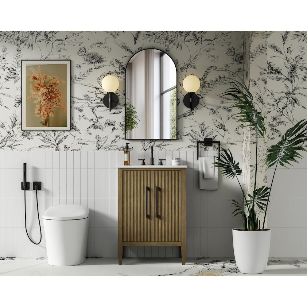 24 inch Single Bathroom Vanity in Hazel Oak. Picture 4