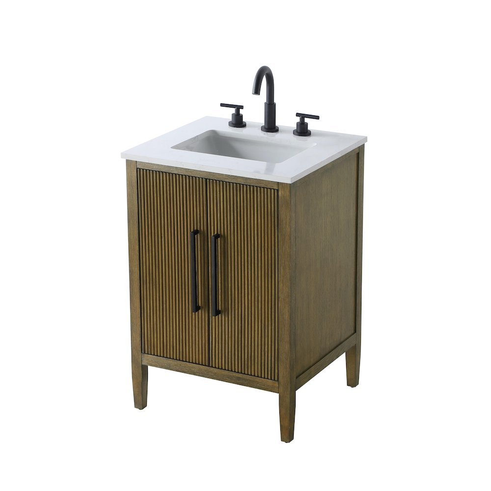 24 inch Single Bathroom Vanity in Hazel Oak. Picture 6