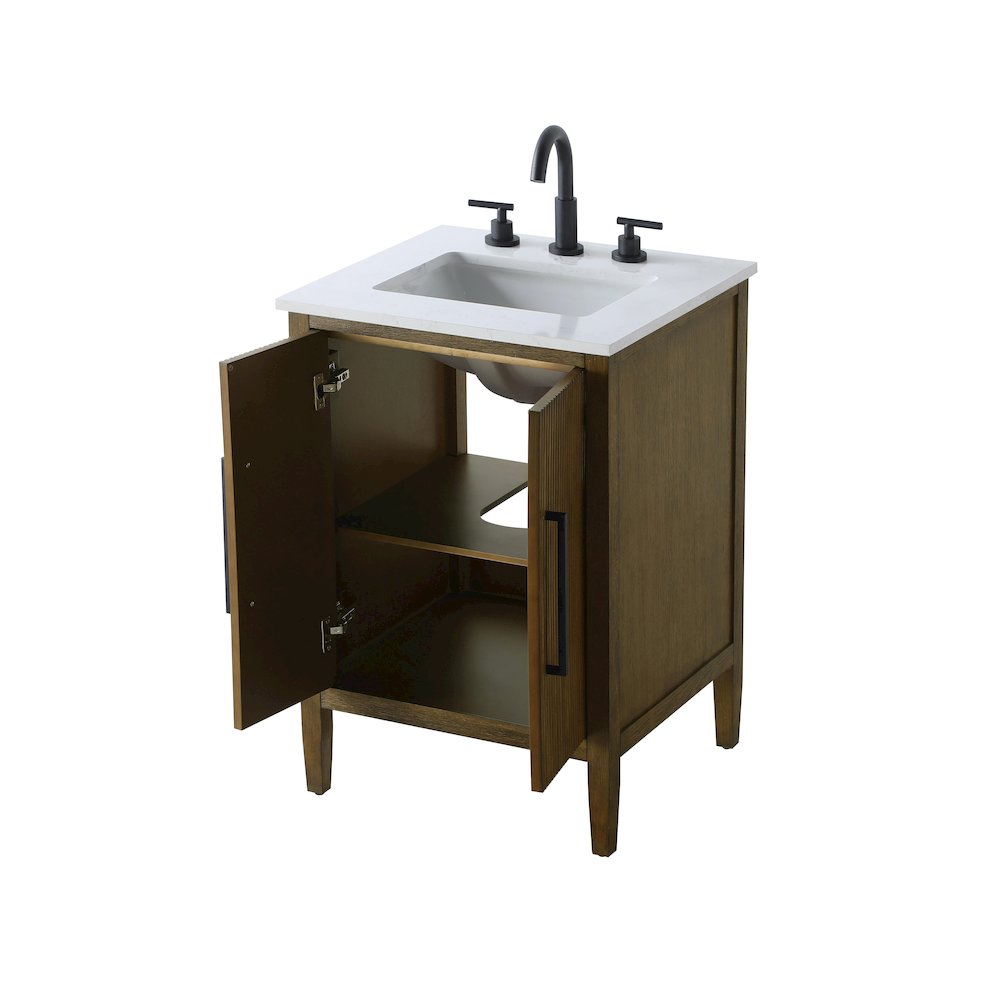 24 inch Single Bathroom Vanity in Hazel Oak. Picture 7