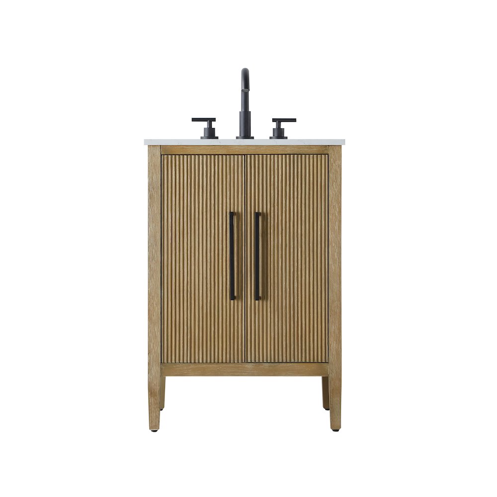 24 inch Single Bathroom Vanity in Linen Oak. Picture 1