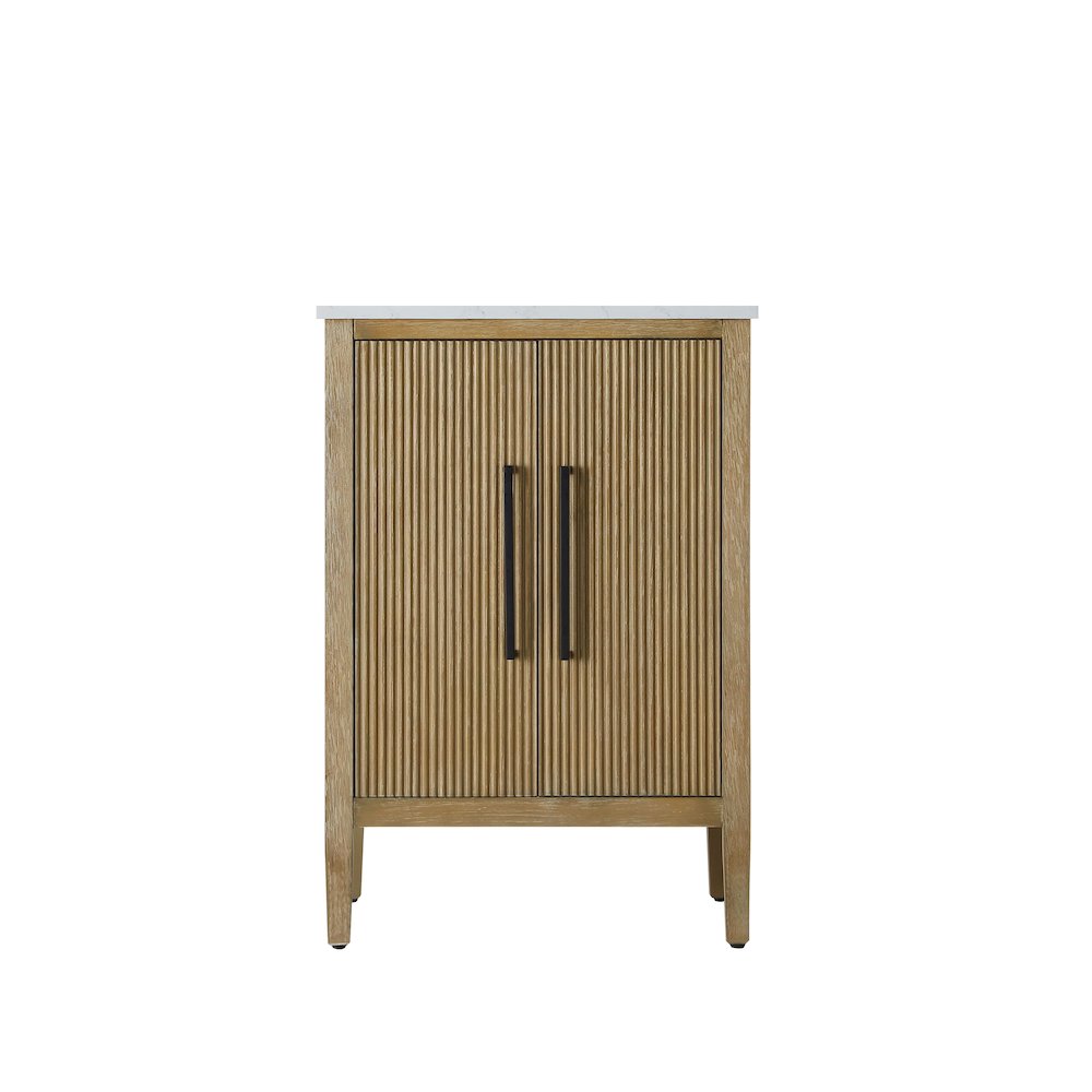 24 inch Single Bathroom Vanity in Linen Oak. Picture 5