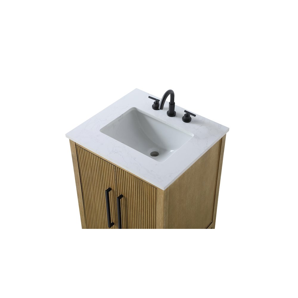 24 inch Single Bathroom Vanity in Linen Oak. Picture 8