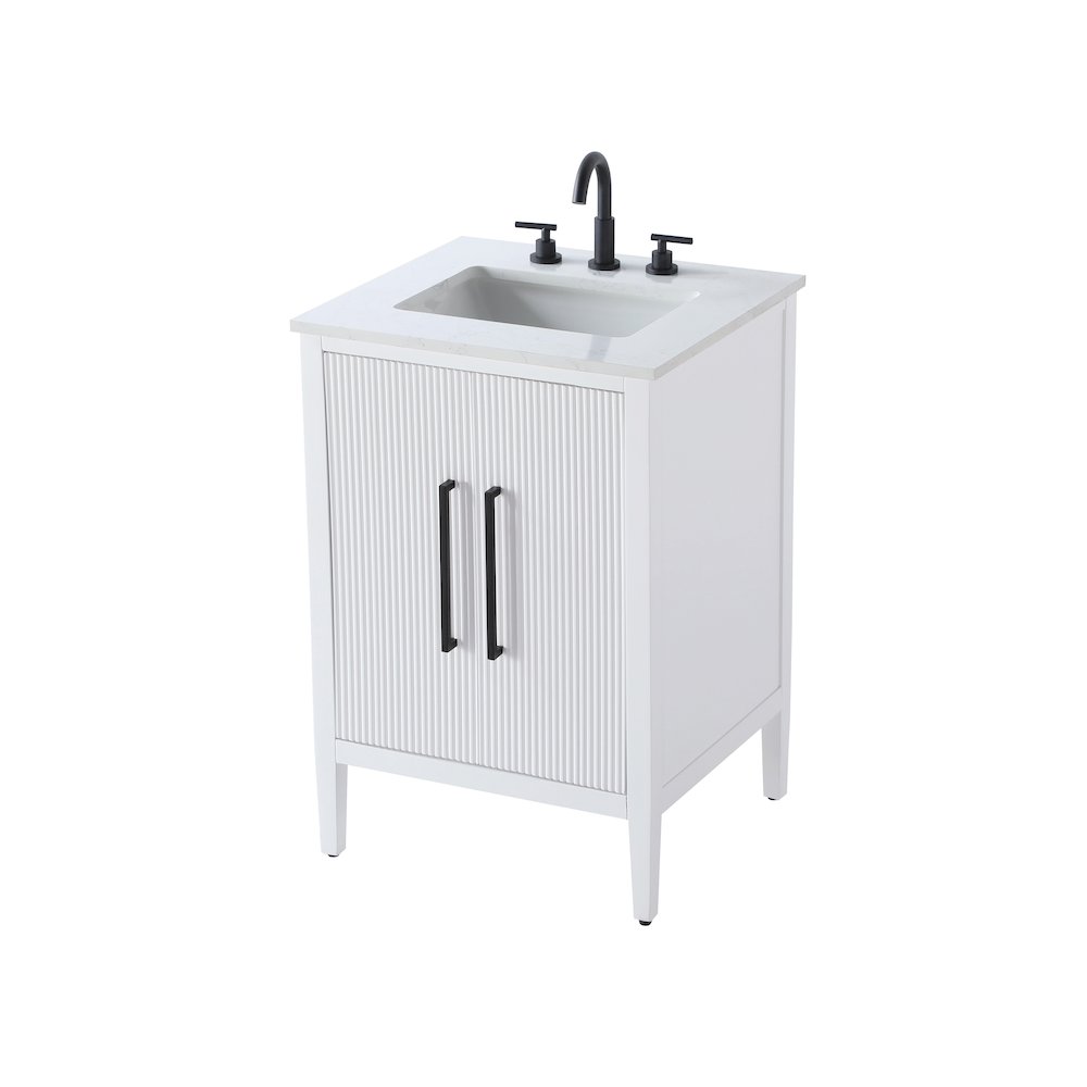 24 inch Single Bathroom Vanity in White. Picture 6