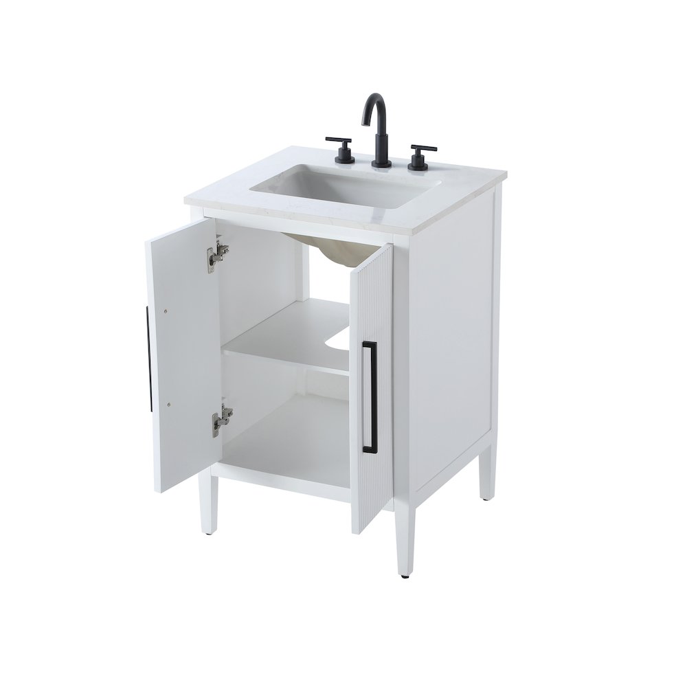 24 inch Single Bathroom Vanity in White. Picture 7