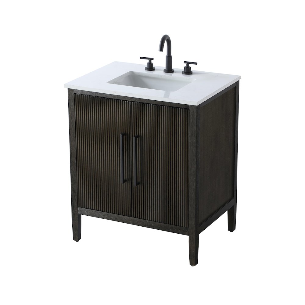 30 inch Single Bathroom Vanity in Chocolate Oak. Picture 6