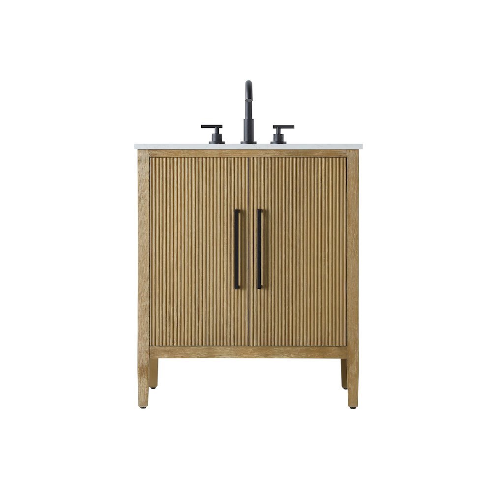 30 inch Single Bathroom Vanity in Linen Oak. Picture 1