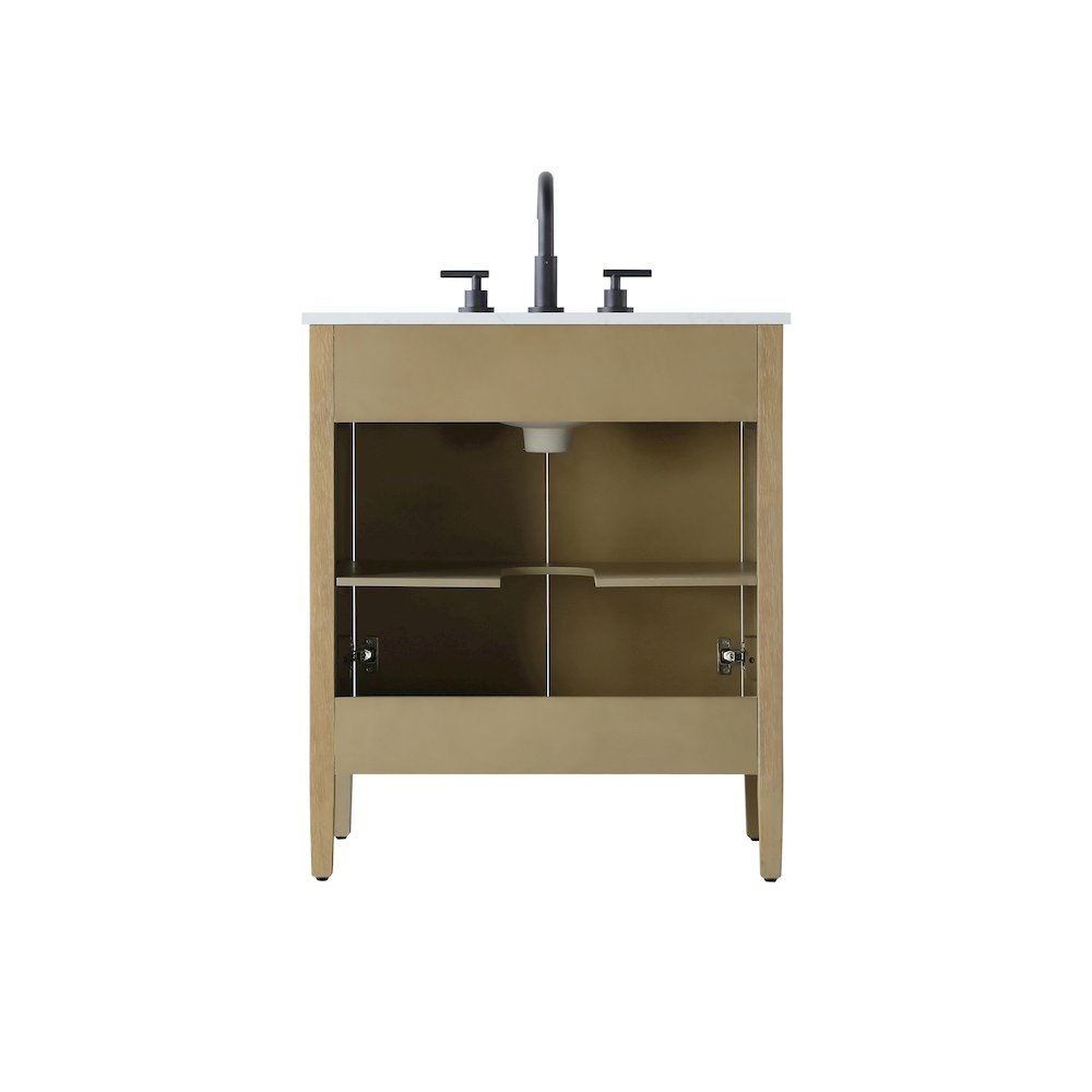 30 inch Single Bathroom Vanity in Linen Oak. Picture 12