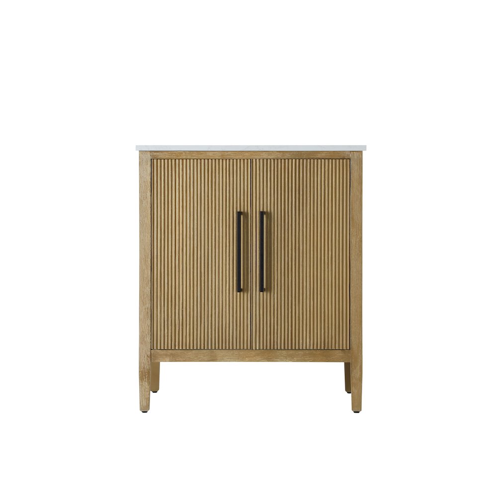 30 inch Single Bathroom Vanity in Linen Oak. Picture 5