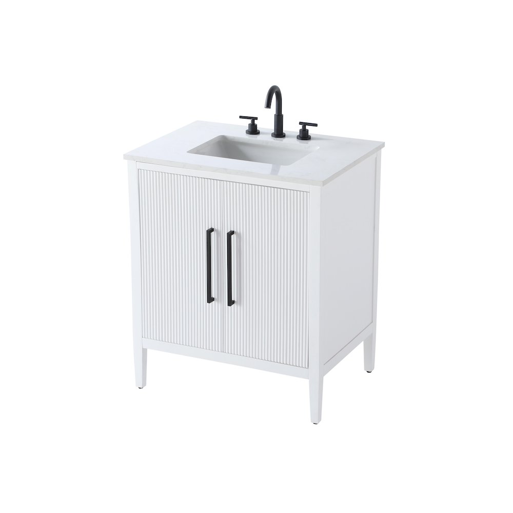 30 inch Single Bathroom Vanity in White. Picture 6