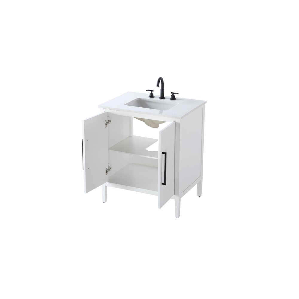 30 inch Single Bathroom Vanity in White. Picture 7
