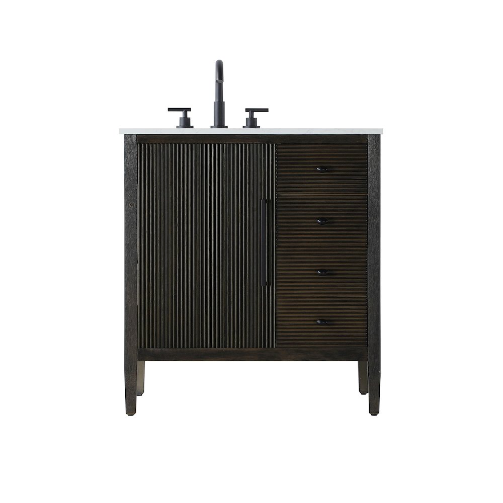 32 inch Single Bathroom Vanity in Chocolate Oak. Picture 1